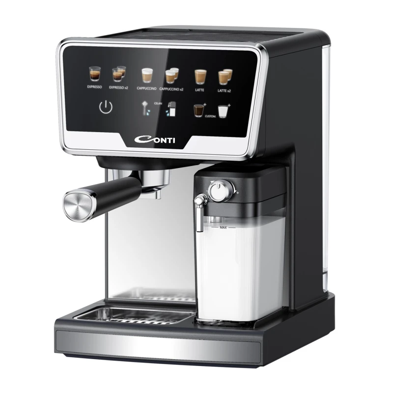Conti CM 3034 BS Filter Coffee Maker with Integrated Grinder Black 12 Cup Automatic Drip Coffee Machine Perfect for Home or Office Use Easy to Clean and Operate - Conti